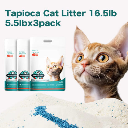 Moonforest Tapioca Cat Litter, Fast Clumping Kitty Litter with Low Dust Formula & Odor Control for Multi-Cat Homes #Summervibes #Petlovers