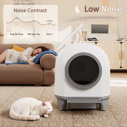 Warcat Smart Low-Noise Auto-Cleaning Litter Box 90L Self Cleaning Cat Litter Box App-Controlled via 2.4G Wifi with Smart Sensors, Safety Protection, Easy Maintenance, Easy Setup & Clean #Summervibes #Petlovers
