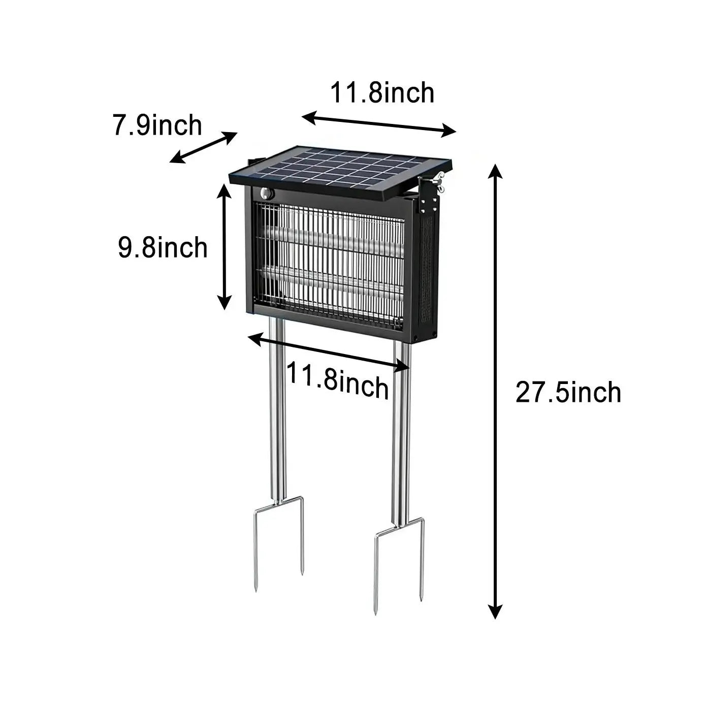 Gainstarx Solar Bug Zapper Outdoor Waterproof Electric Mosquito and Fly Zapper with Smart Light Sensor Rechargeable Solar Powered Trap for Patio, Backyard, Garden, Camping, and Indoor Use