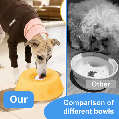 Dog Slow Feeder Bowl with Rolling Ball, No Mess Liquid Treat Lick Bowl, 2-In-1 Enrichment Feeder with Suction Cups