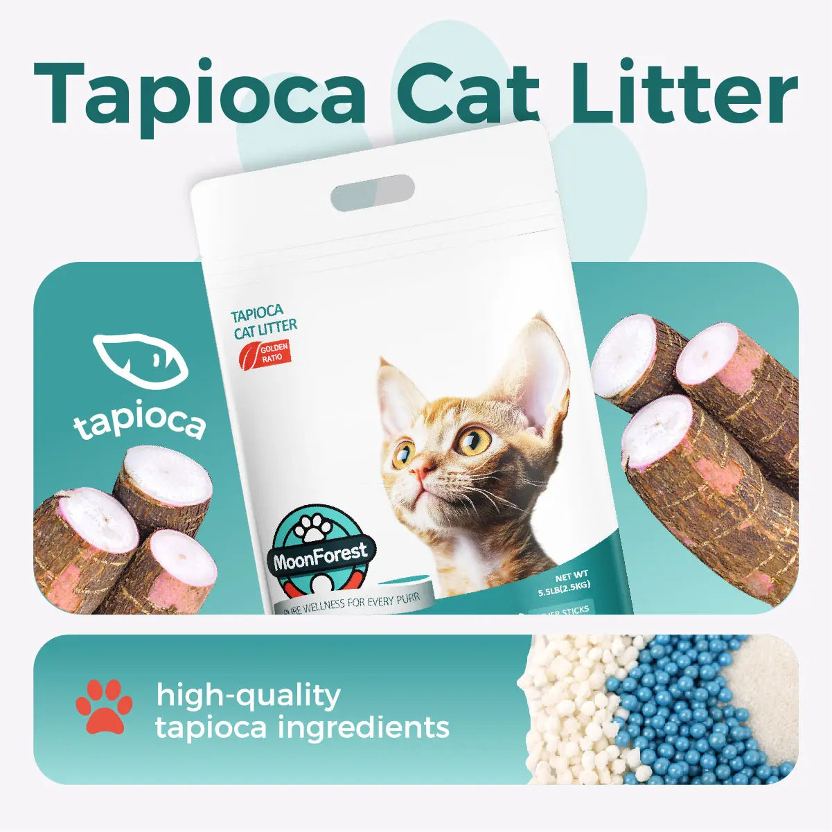 Moonforest Tapioca Cat Litter, Fast Clumping Kitty Litter with Low Dust Formula & Odor Control for Multi-Cat Homes #Summervibes #Petlovers