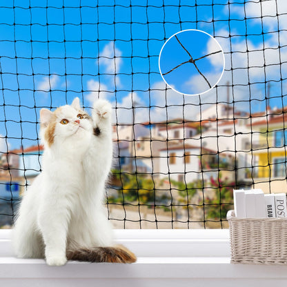 Lewondr Cat Netting Balcony 10x13ft Steel Wire Reinforced Balcony Screen for Pets Anti-Fall Pet Mesh Fence Cat Safety Net for Balcony Window Stair Patio