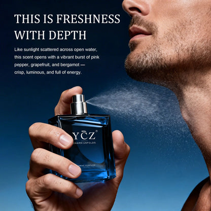 YCZ Midnight Marine Eau De Parfum 50Ml Unisex | Aromatic Aquatic Ocean Fresh Woody Perfume with Bergamot Coconut Amber | Long Lasting Luxury Arabian Fragrance for Men Women | Premium Gift