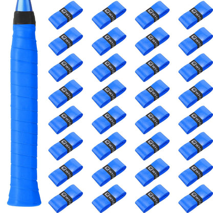 Jerify 24 Pieces Tennis Racket Grip Tape Precut Tennis Grip Tape Tennis Overgrips with Velvety Comfort for Anti Slip and Absorbent Grip (Blue)